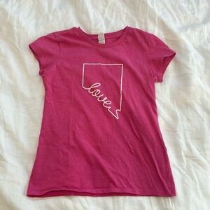 Home means Nevada love pink tshirt girls medium